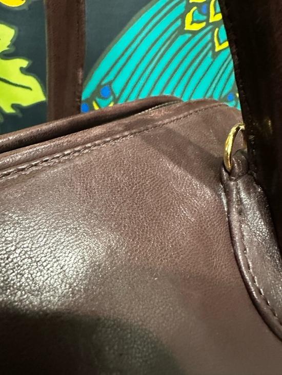 Vintage 1980s Bally Brown Lambskin Quilted Tassel Satchel Top Handle w/ D-Rings - Picture 8 of 14